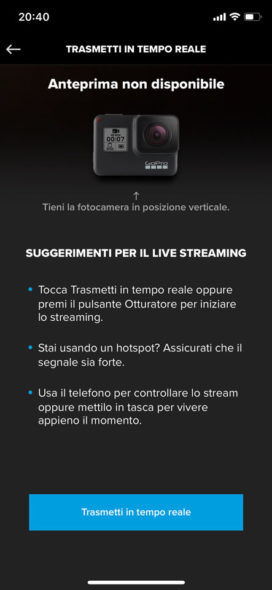 Diretta streaming GoPro HERO7 Black