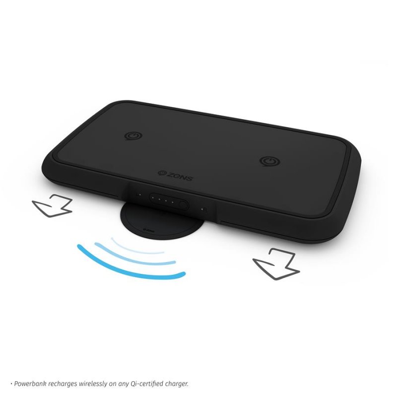 Zens Batteria doppia esterna wireless 9000 mAh Nero