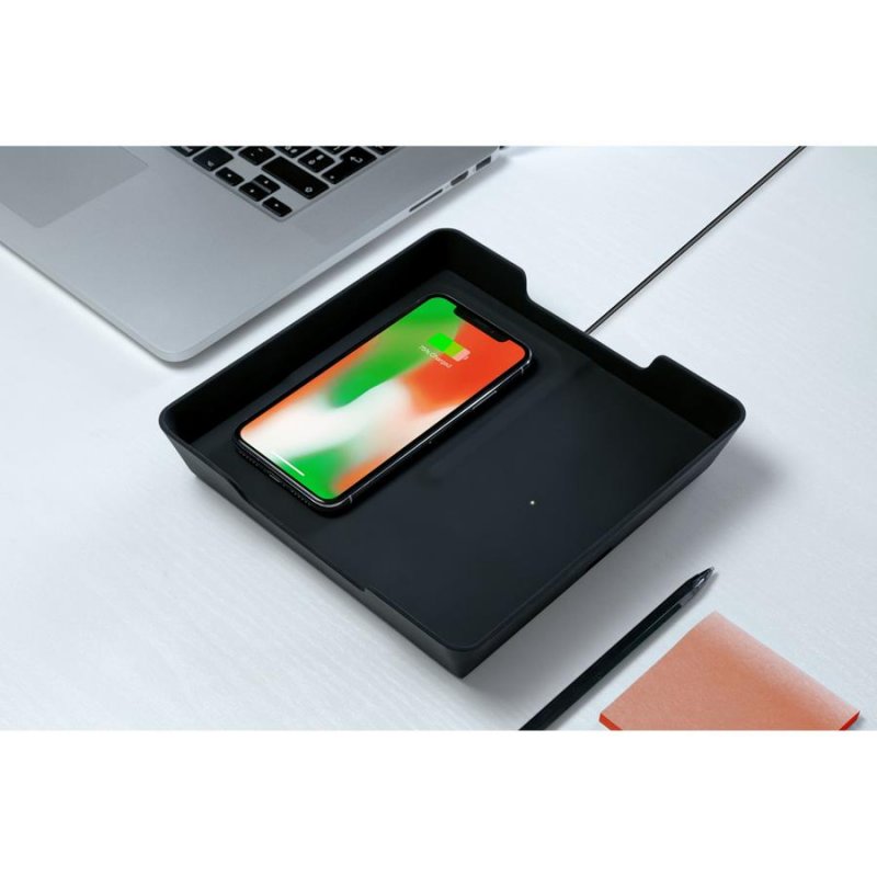 Einova Wireless Valet Tray - Soft touch Black