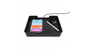 Einova Wireless Valet Tray - Soft touch Black