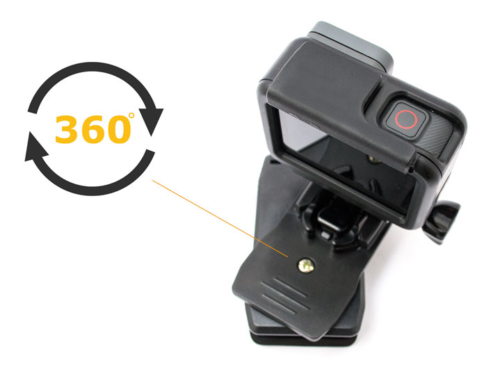 Morsa con Supporto per GoPro per fissaggio ultra rapido